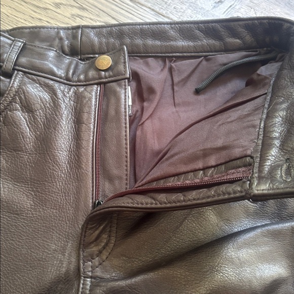 Bod & Christensen | Vintage 100% Leather Black Wide Leg Leather Pants Size S/M - Picture 9 of 12